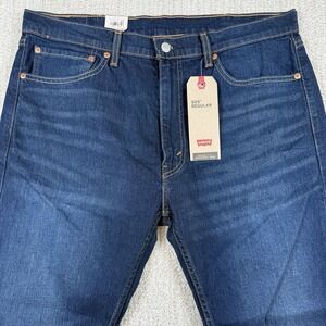 NWT Levi's 505 Mens 38x30 Regular Fit Straight Leg Stretch Denim Blue Jeans